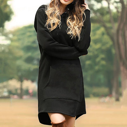 Women’s Casual Long-sleeve Hooded Sweater Dress | Nowena