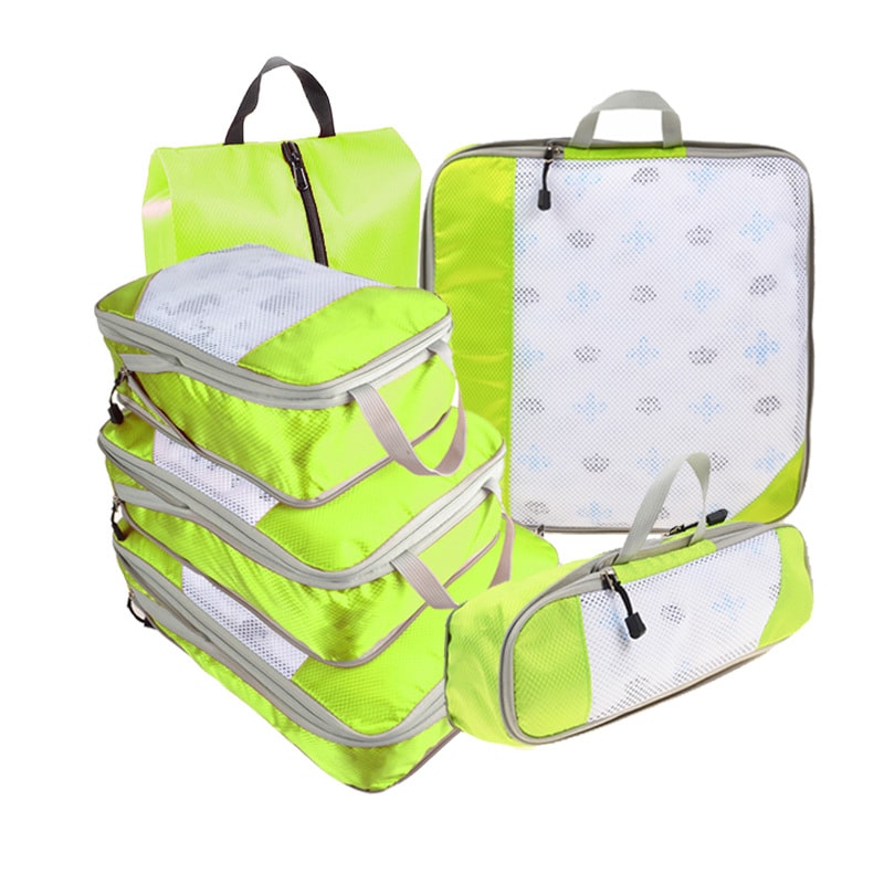 6-Piece Waterproof Portable Luggage Storage Compression Bags Green Nowena