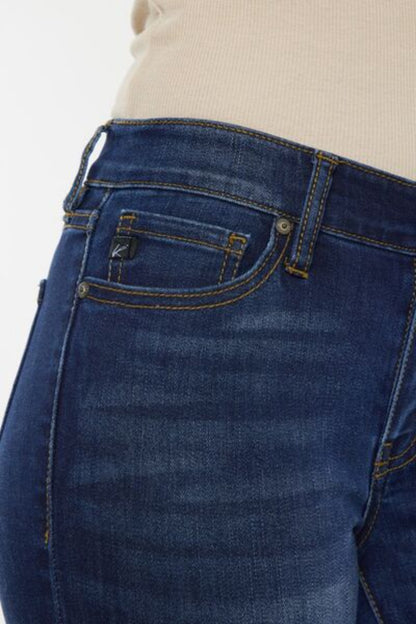 Mid Rise Gradient Skinny Jeans- Dark Blue | Nowena