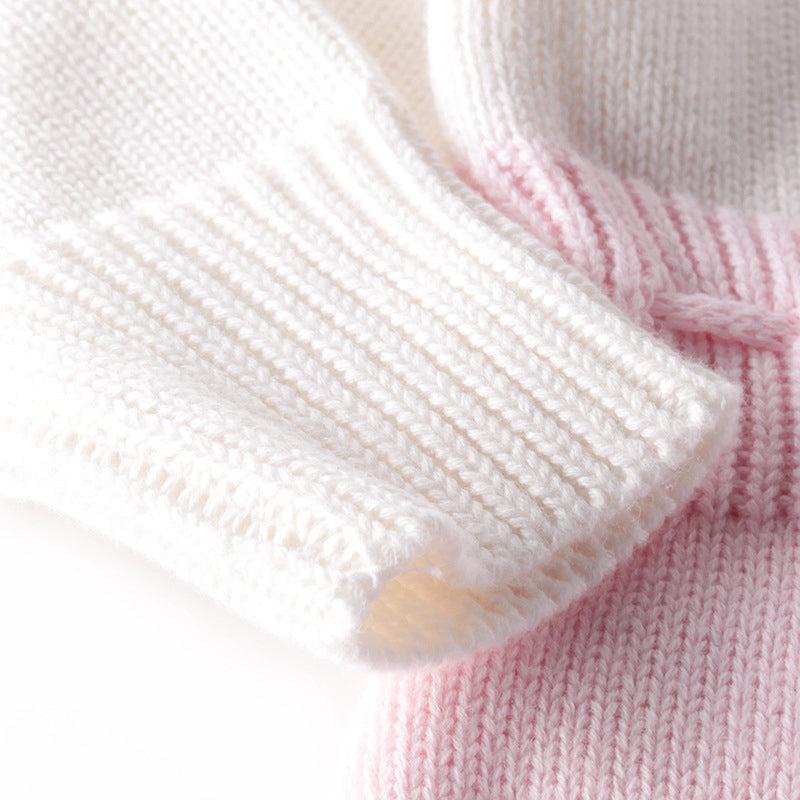 White lace long sleeve bodysuit cute handmade knitted wool long sleeve romper - Nowena