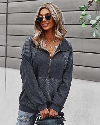 Women's Casual Long Sleeve Puffer Autumn Pullover Sweater