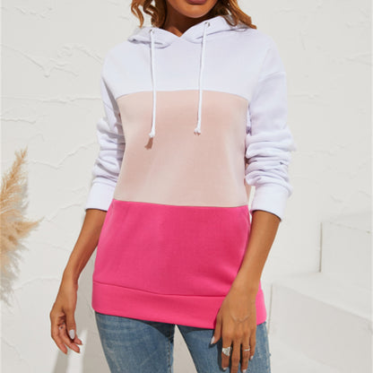 Women's Casual Simple Colored Hooded Long Sleeve Sweater | Nowena