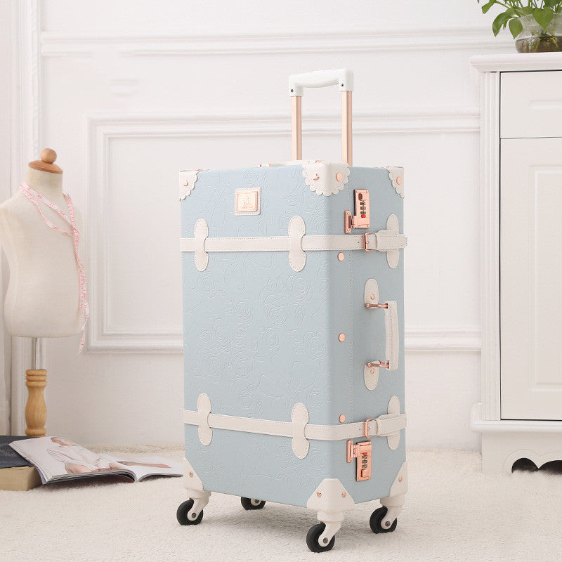 Retro Ladies Luggage Trolley Suitcase