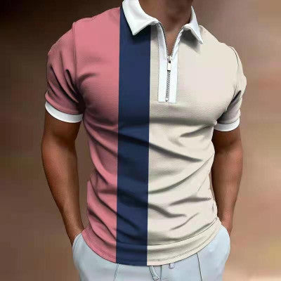 Men's Casual POLO Shirt Printed Short Sleeve Summer Shirt - Nowena