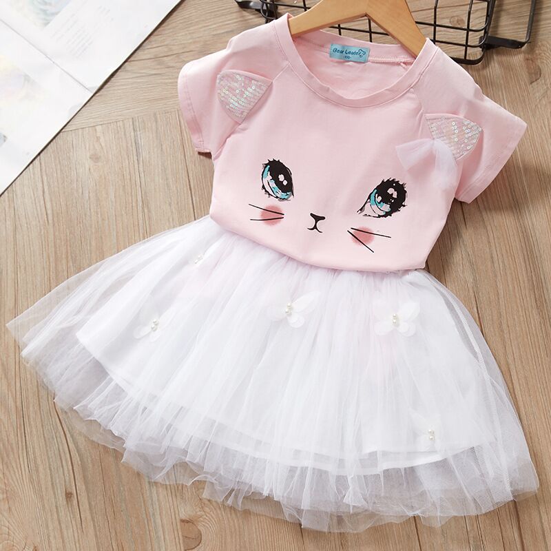 Baby girl cute dress socks short sleeve casual baby dress set - Nowena