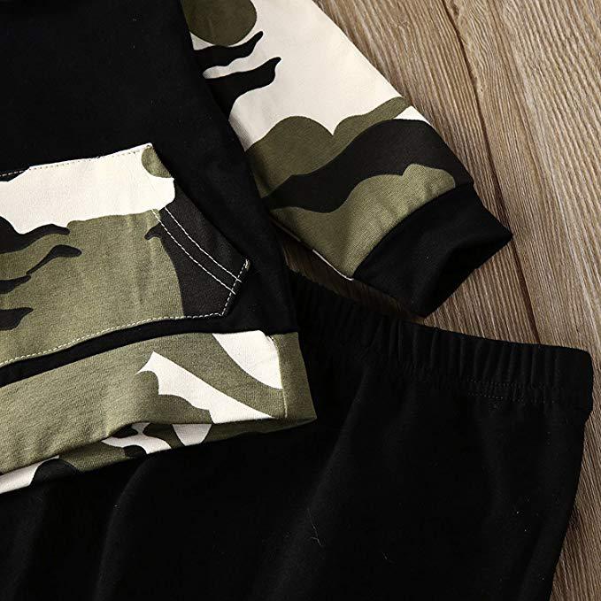 Toddler sweatsuit boy camouflage outfit kids sweatshirts set | Nowena