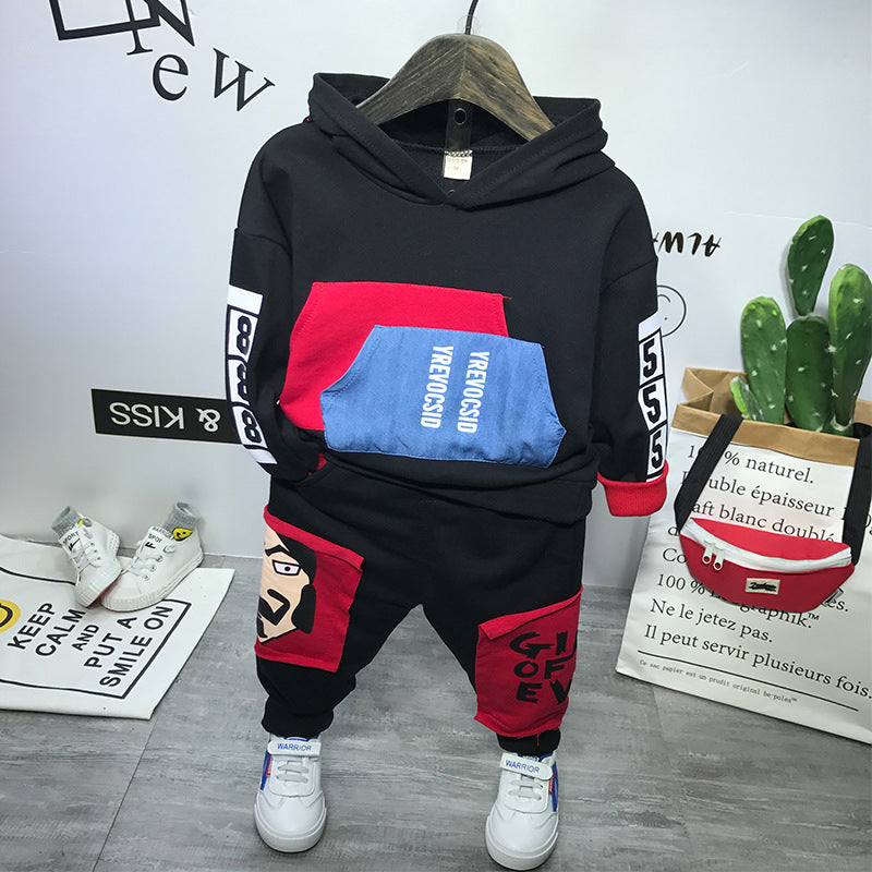 Boy’s casual hoodie jacket hiphop kids jacket with pants set - Nowena