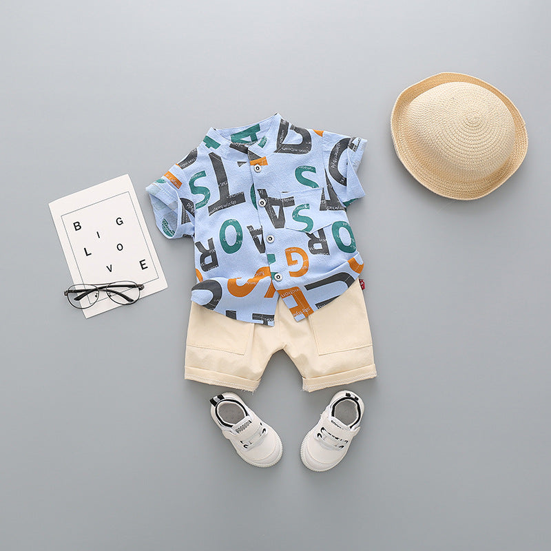 Baby boy clothes set casual short and shirt set - Nowena