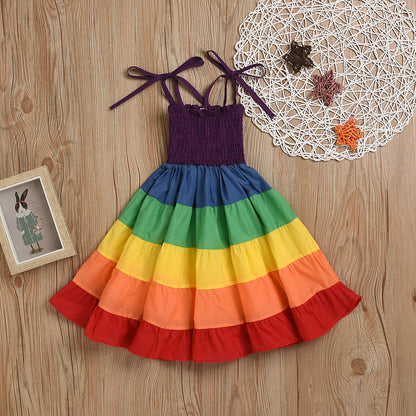 Children Christmas party dress colorful holiday party dress - Nowena