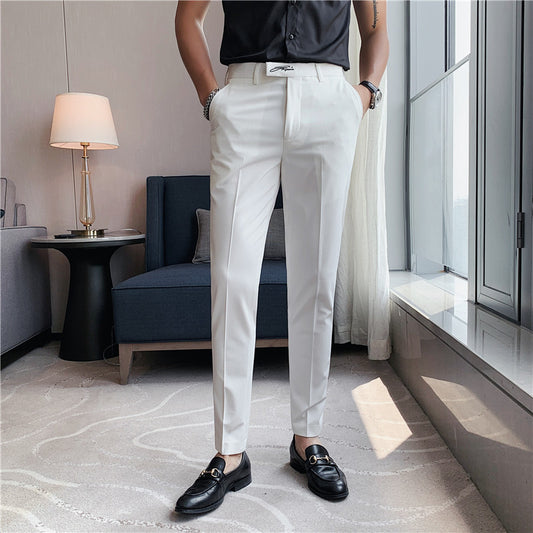 Men’s Casual Formal Slim Embroidered Business Summer Spring Trousers - Nowena