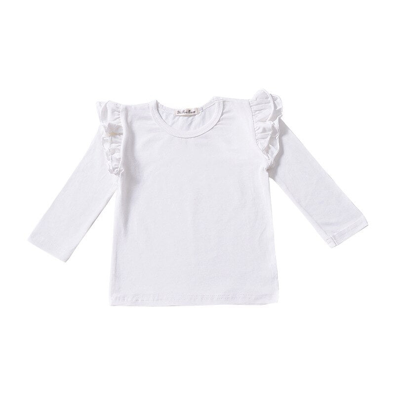 Kids white blouse casual cotton long Sleeve blouse - Nowena