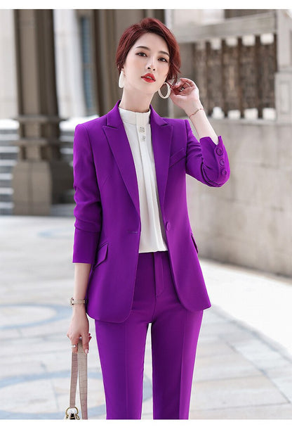 Purple business attire