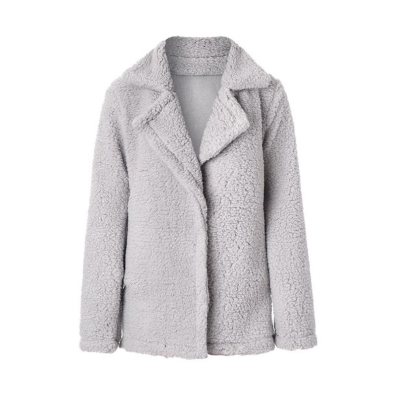Long-sleeve thick faux fur coat women | Nowena