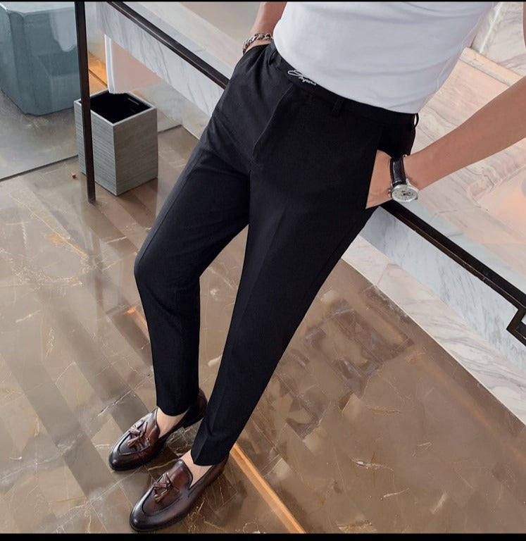 Men’s Casual Formal Slim Embroidered Business Summer Spring Trousers - Nowena