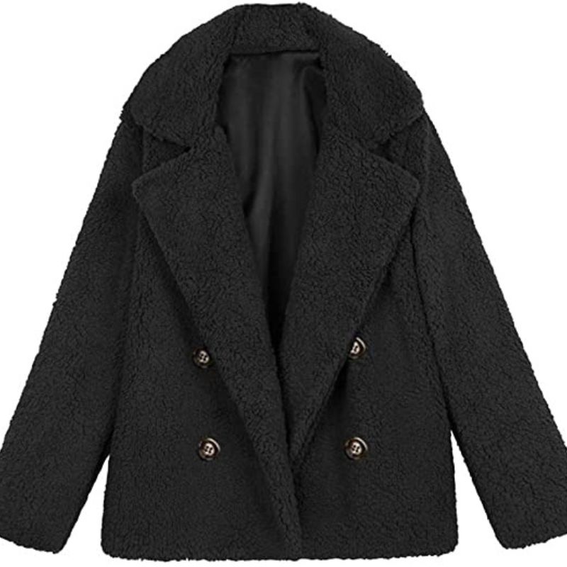 Thick warm wool faux fur jacket women | Nowena
