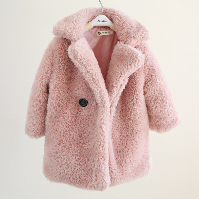 Casual faux fur cotton-padded outerwear winter  jacket for boys and girls - Nowena
