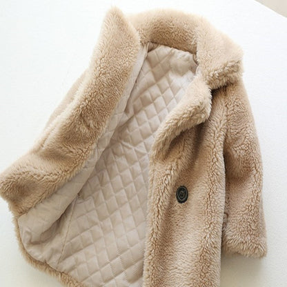 Casual faux fur cotton-padded outerwear winter  jacket for boys and girls - Nowena