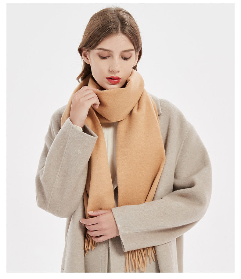 Ladies Elegant Fashion Solid Warm Autumn Winter Cashmere Scarf - Nowena
