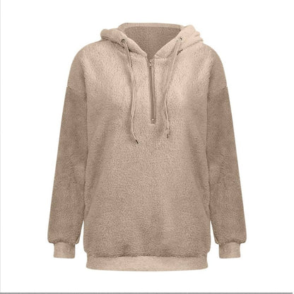 Women's Casual Fashion Warm Loose Solid Color Hoodie Sweater | Nowena