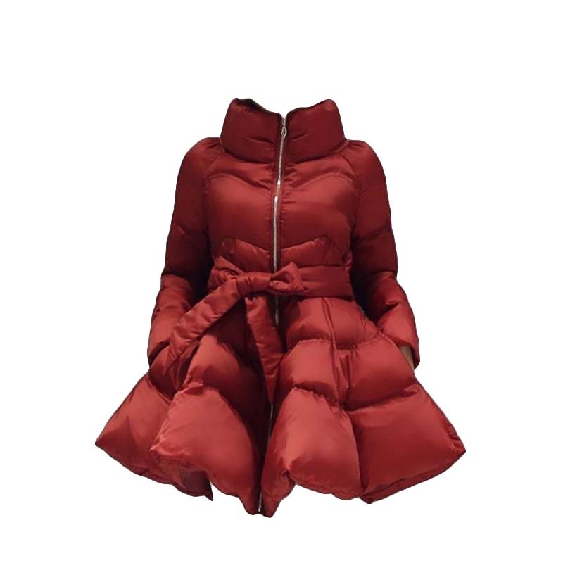 Women's Warm Cotton-padded Slim Waist Dress Style Coat | Nowena