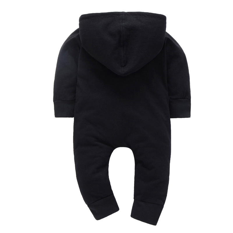 Baby boy romper winter hooded black long sleeve romper - Nowena