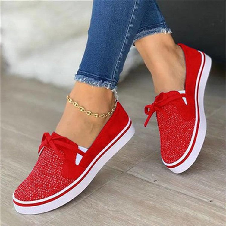 Women’s Casual Lace-up Canvas White Summer Flats Sneakers Nowena