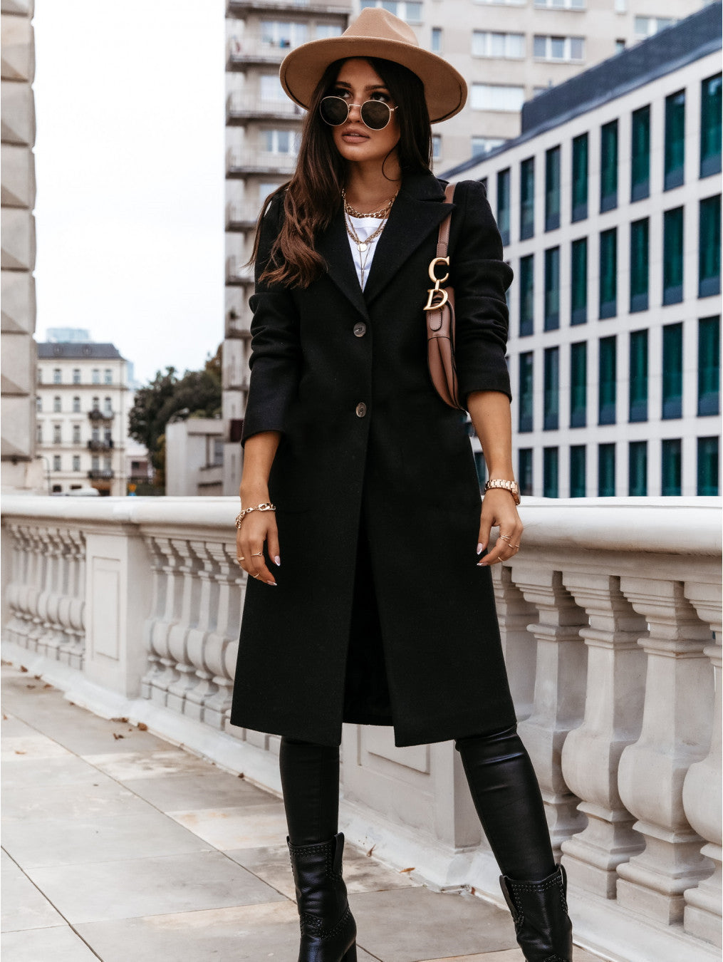 Women’s Casual Long-sleeved Suit Collar Woolen Autumn Coat Jacket Nowena