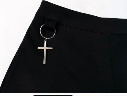 Women's Cross Ring Hanging Ornament Summer Fashion Black Shorts Nowena