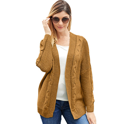 Women’s Long-sleeved Knitted Solid Color Twist Sweater Autumn Jacket Nowena