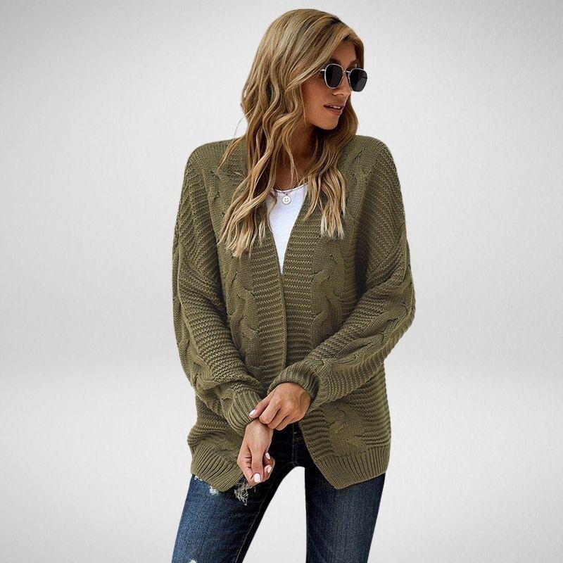 Women’s Long-sleeved Knitted Solid Color Twist Sweater Autumn Jacket Nowena