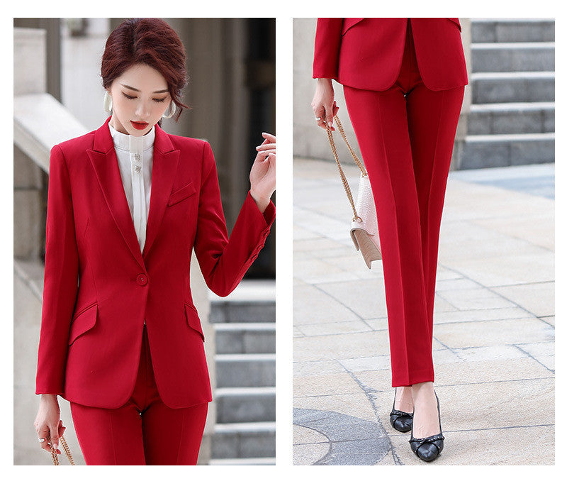 Women's Trouser Suit Office Professional Suit Jacket Nowena