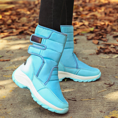 Women's Warm Non-slip Thick Sole Plush Cotton Waterproof Snow Winter Boots Nowena