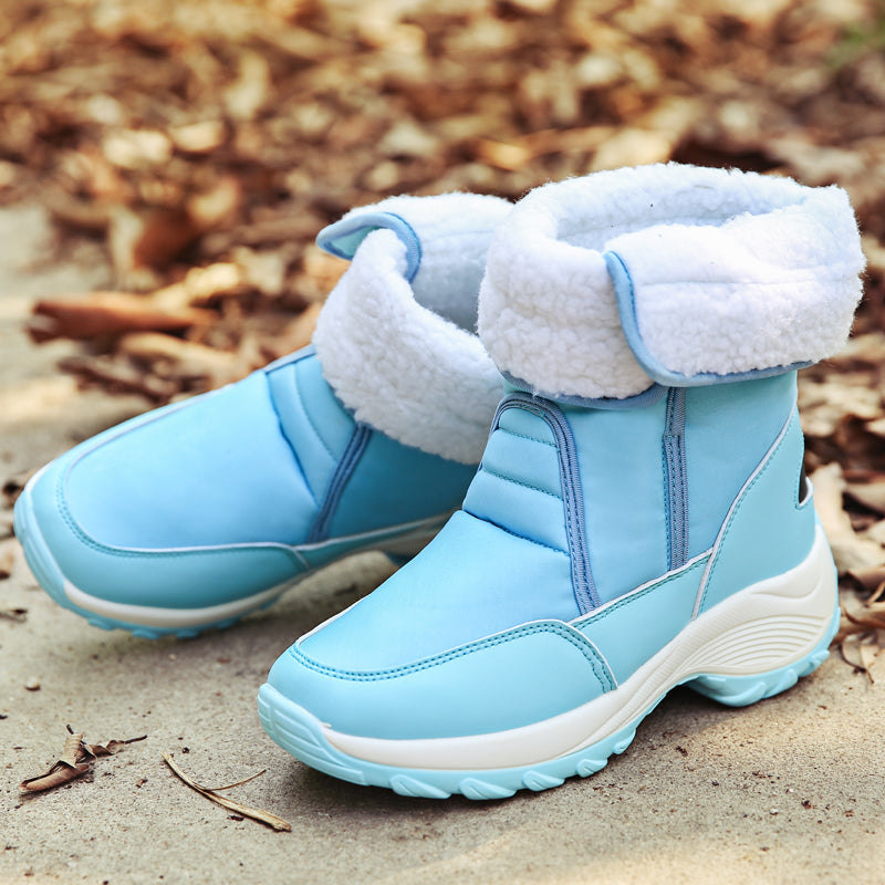 Women's Warm Non-slip Thick Sole Plush Cotton Waterproof Snow Winter Boots Nowena