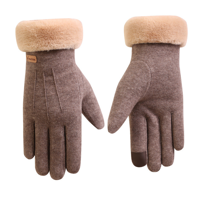 Women's Autumn and Winter Cashmere Wool Full finger Snow Gloves | Nowena