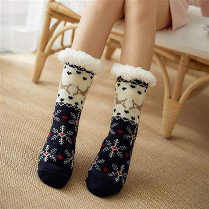 Home Indoor Women's Extra Thick Non Slip Warm Socks