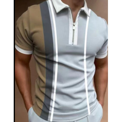 Men's Casual POLO Shirt Printed Short Sleeve Summer Shirt - Nowena