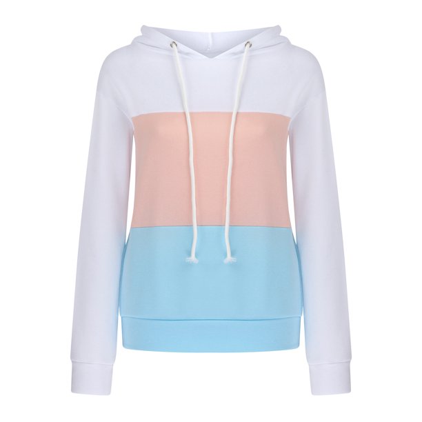 Women's Casual Simple Colored Hooded Long Sleeve Sweater | Nowena