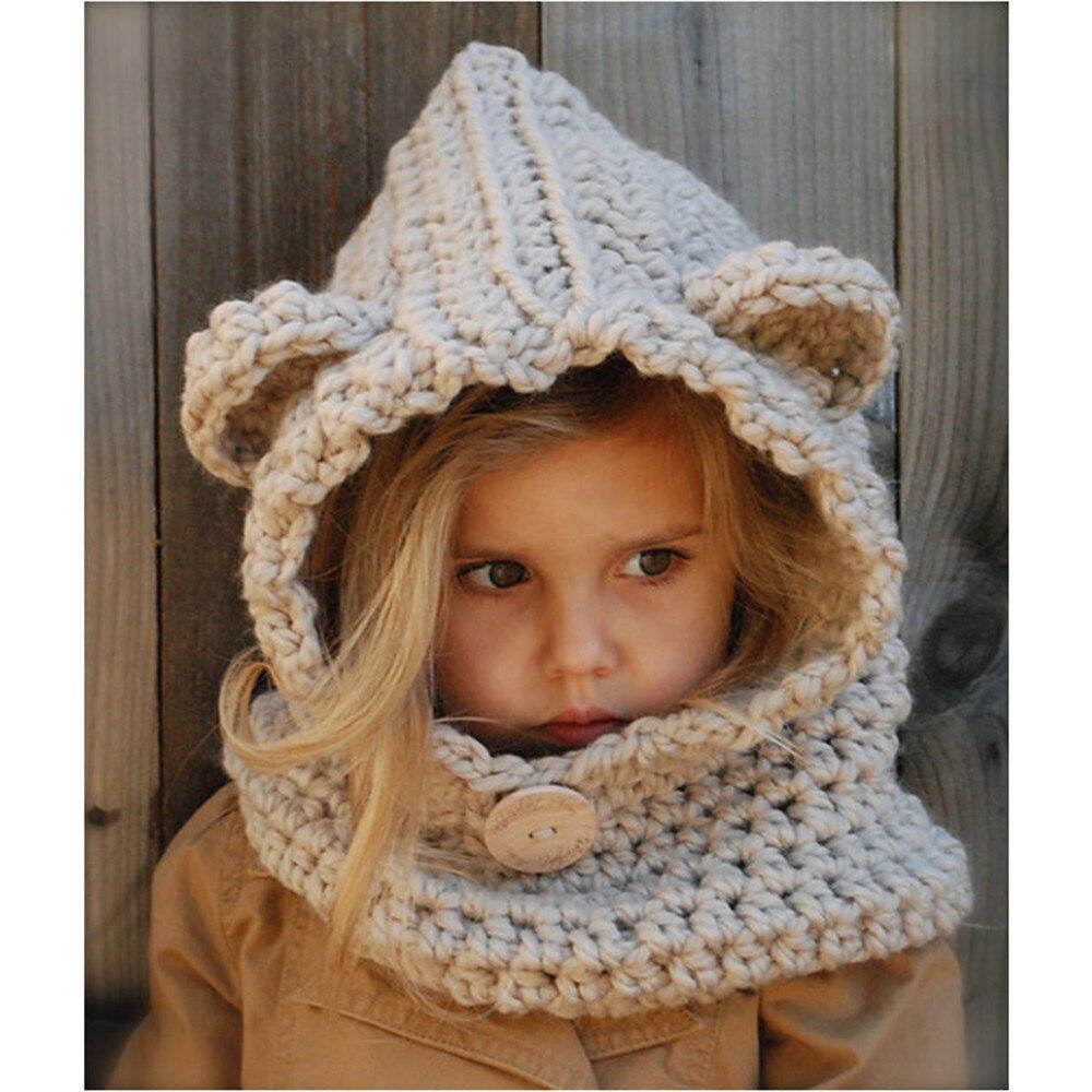 Kids Cute Hats Handmade Knitted Winter Wrap Scarf And Caps - Nowena