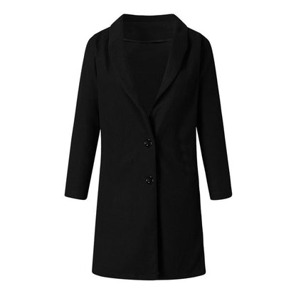 Women’s Casual Long-sleeved Suit Collar Woolen Autumn Coat Jacket | Nowena