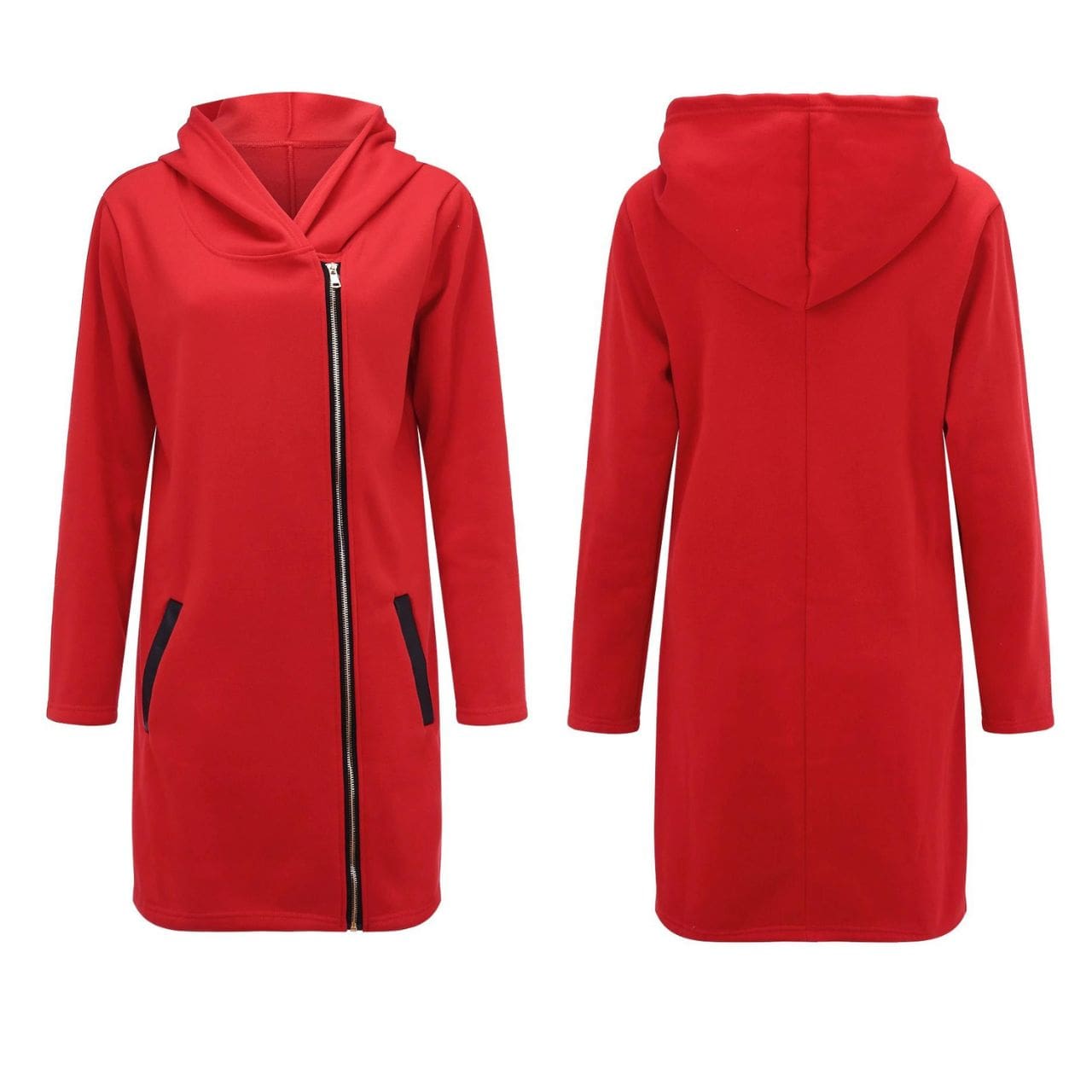 Fleece coat side zipper hooded fleece jacket for women | Nowena